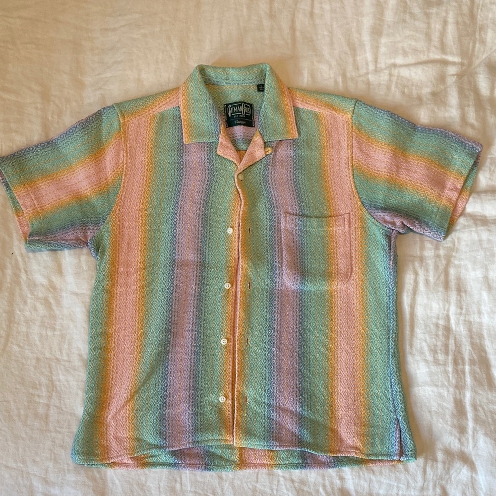 Gitman Brothers Pastel Stripe Short-Sleeve Button-Down Shirt